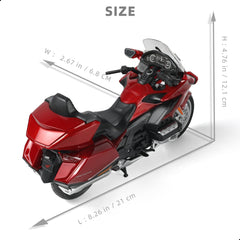 1:12 Die-cast Finished Honda Goldwing Motorcycle Scale Model, Red, Welly