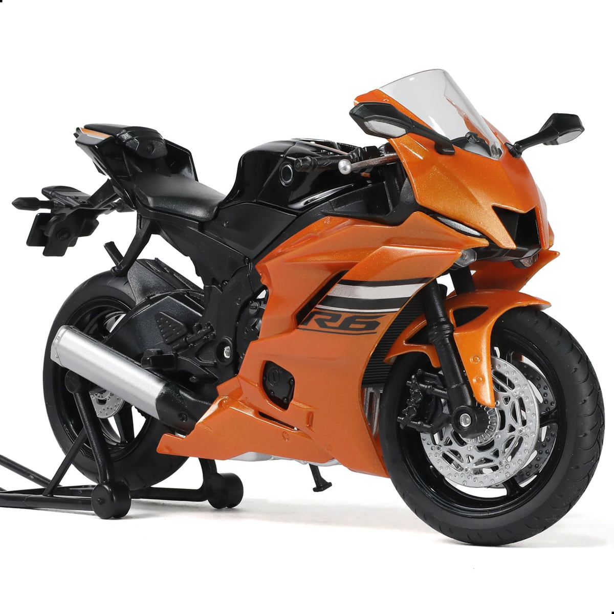 1/12 Die-cast YZF-R6 1000R Motorcycle Scale Model, Orange, Yamaha
