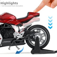 1/12 Die-cast MV Agusta Superveloce AGO Motorcycle Scale Model, Red, Risopen