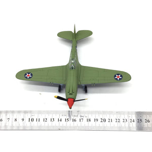 NUOTIE P-40B Tomahawk diecast model, top view with measuring ruler