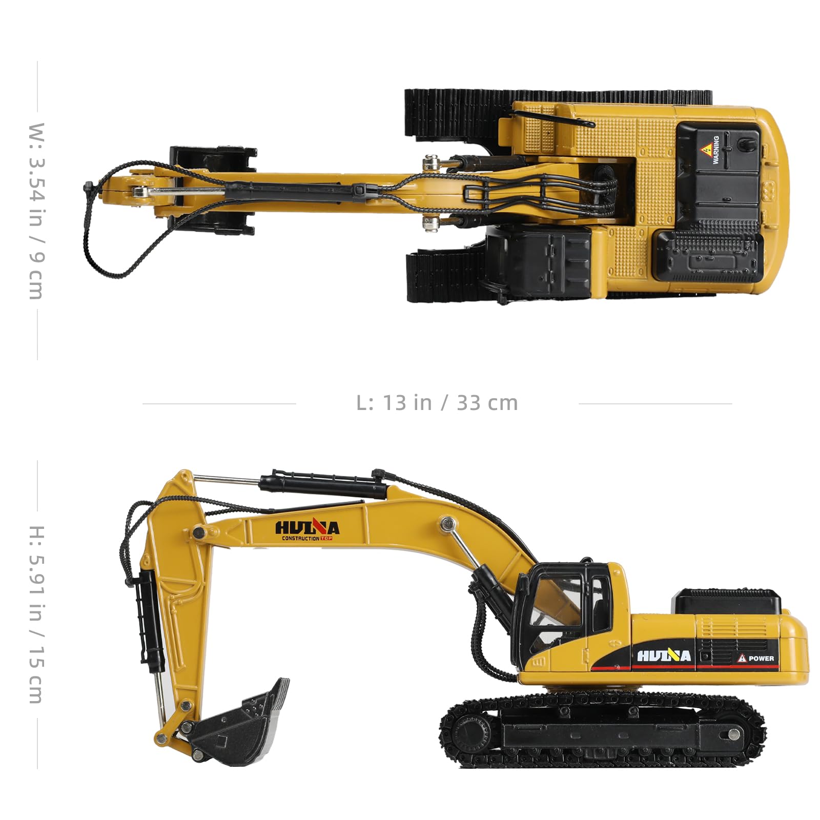 1/40 Die-cast Construction Excavator Digger Vehicle Scale Model, Yellow