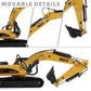 Excavator Toy with Gift Box, 1/40 Alloy Metal Die-Cast Excavator Digger Construction Vehicle Model Decoration Toy Gift for Boys Mens-Yellow