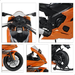 1/12 Die-cast YZF-R6 1000R Motorcycle Scale Model, Orange, Yamaha