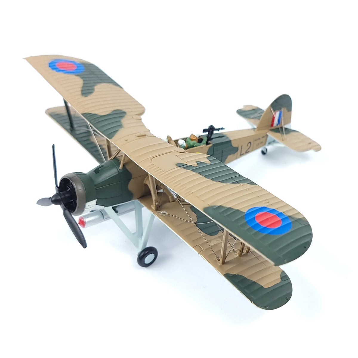 NUOTIE Model Fairey Swordfish navy aircraft model with camouflage pattern, side view