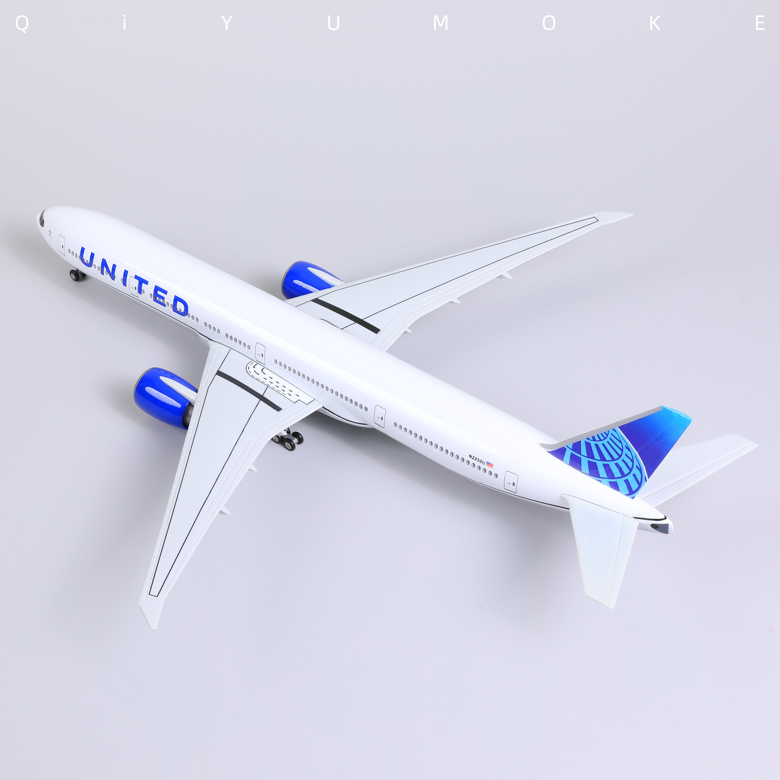 1/150 Boeing 777-300ER United Airlines Diecast Airplane Model | Finished Desktop Display with Stand for Collectors
