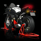 Ducati Panigale V4 SP2 motorcycle model displayed on a red stand with a black background.