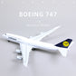 1/160 Boeing 747 Lufthansa 17 inchs Large Model Diecast Airplane Model Kits with Stand Airlines Model Plane Display Collectible for Aviation Enthusiast Gift