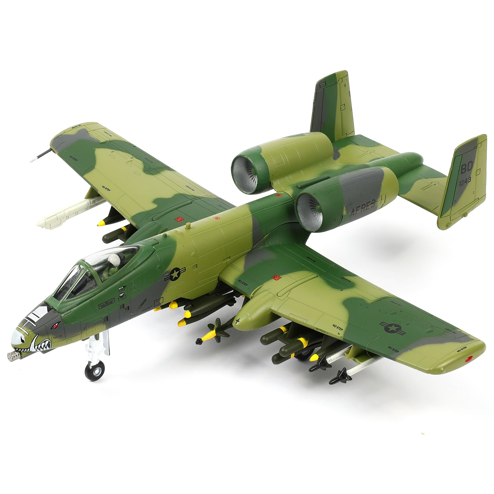 1/100 Scale A-10 Thunderbolt II Diecast Metal Model - Warthog Attack Aircraft with Stand
