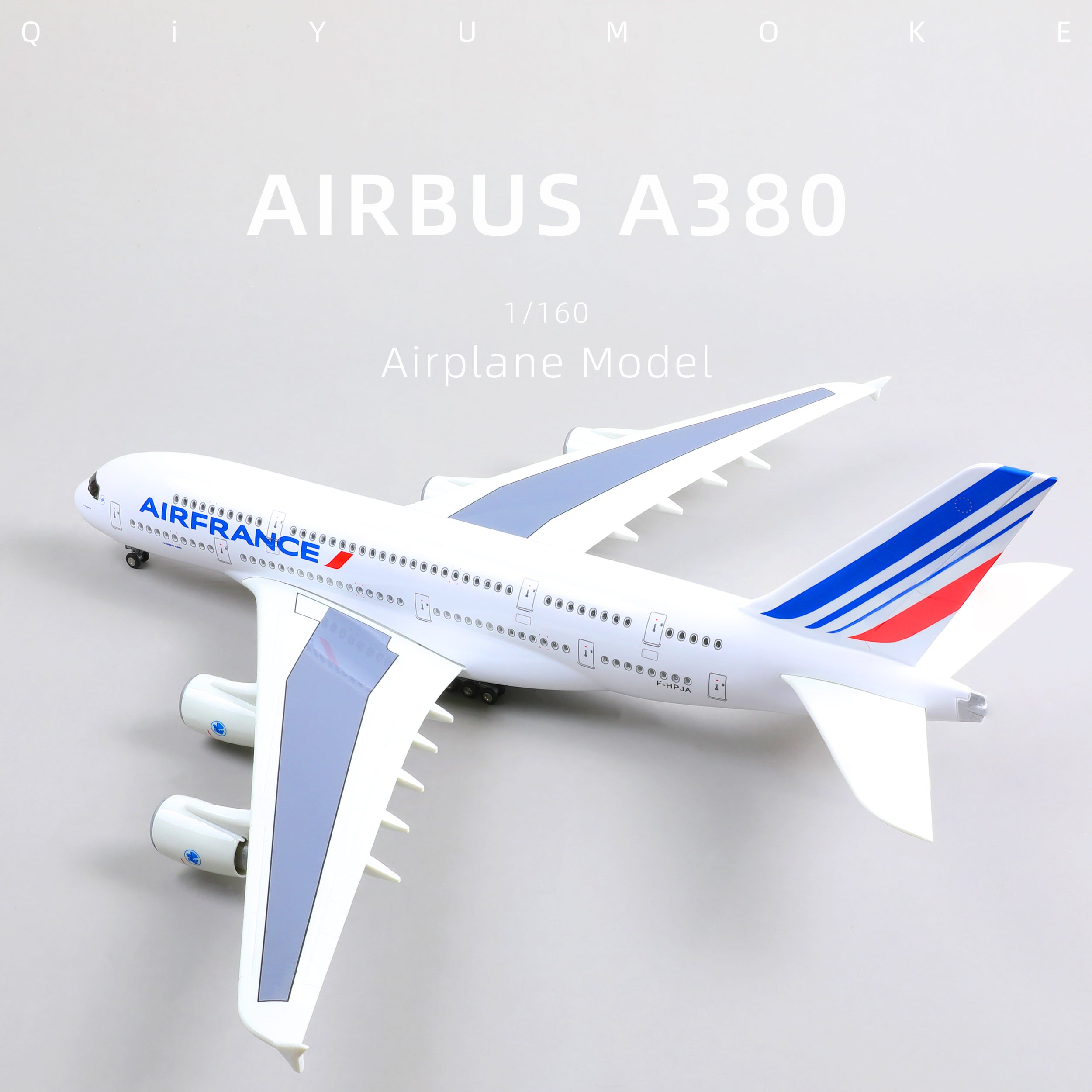 1/160 Airbus A380 Air France Diecast Airplane Model | Finished Superjumbo Static Display with Stand
