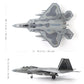 NUOTIE F22 Raptor 1/72 Diecast Metal Aircraft Model Kit USAF Fighter Jet Alloy Airplane Model with Stand for Adult Military Enthusiasts Collections or Creative Gifts (AK 90FS)