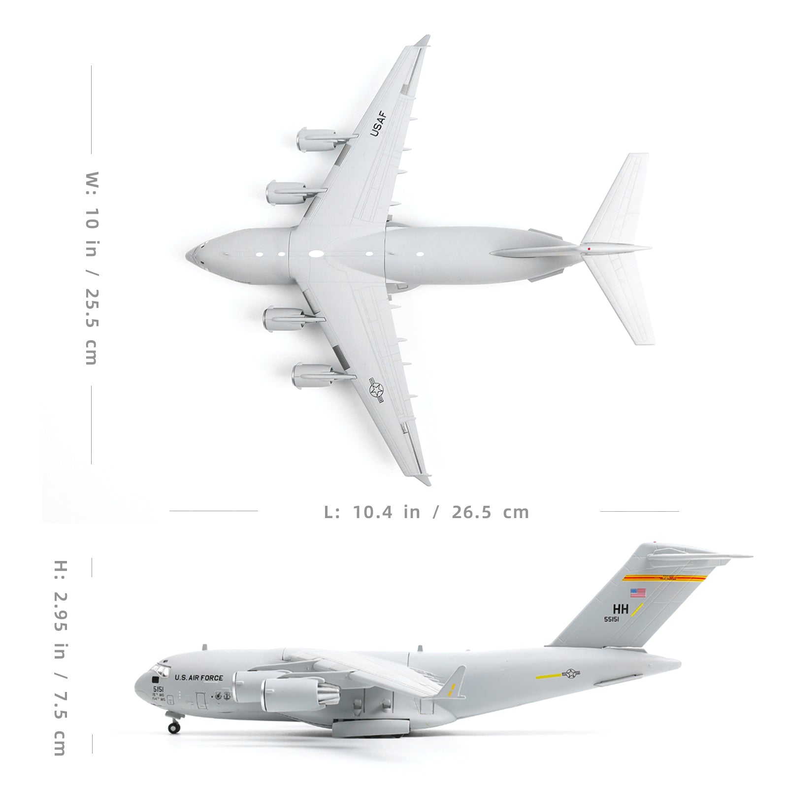 1/200 C-17 Globemaster III Diecast Metal Model - USAF Transport Jet (Harbor-Hickam AFB 154th WG)