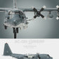 NUOTIE AC-130U Spooky II gunship model in grey, front view on display stand