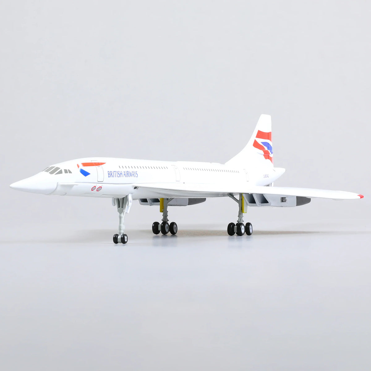QIYUMOKE British Airways Concorde diecast model aircraft side profile view