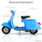1/18 Scale 2016 Vespa PX Moped Scooter Diecast Model, Red Classic Motorcycle Replica with Display Stand, Adult Collectible & Cake Topper