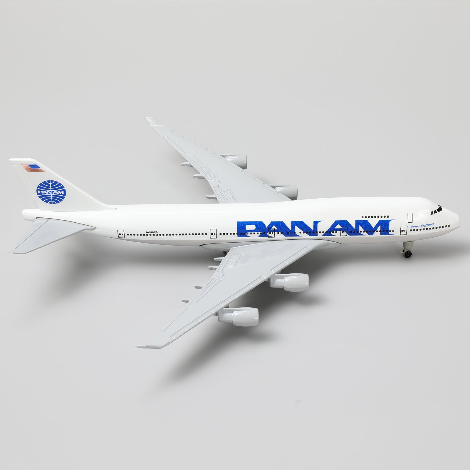 1:300 Boeing 747 Pan Am Diecast Airplane Model | Finished Classic Jumbo Jet Static Display with Stand