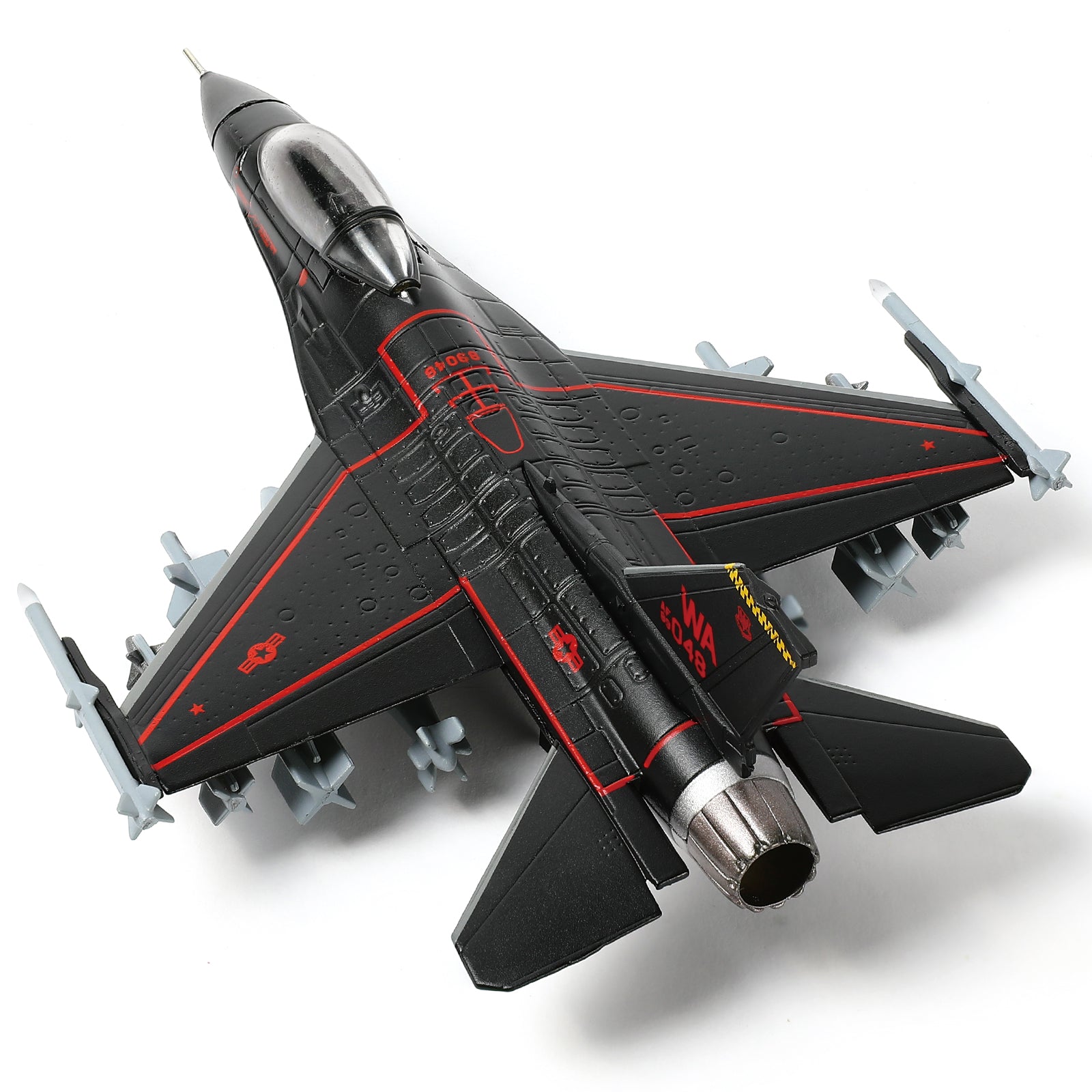 1/100 Scale F-16C Fighting Falcon Diecast Metal Model - Nellis AFB 57th Wing BLACK Aggressor Jet