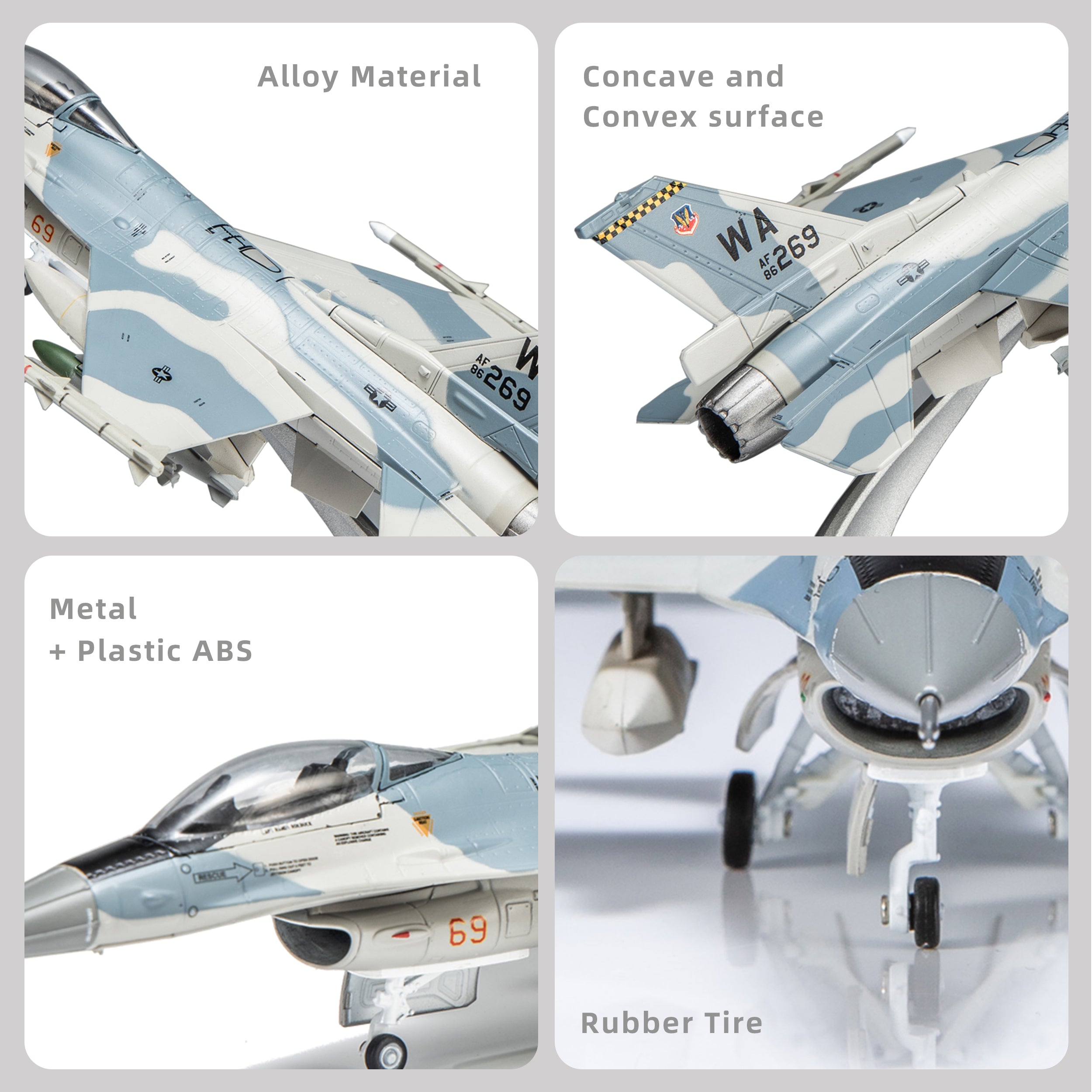 1/72 F-16C Fighting Falcon Diecast Metal Model - USAF Aggressor "1990 Fulcrum" Livery with Stand by NUOTIE