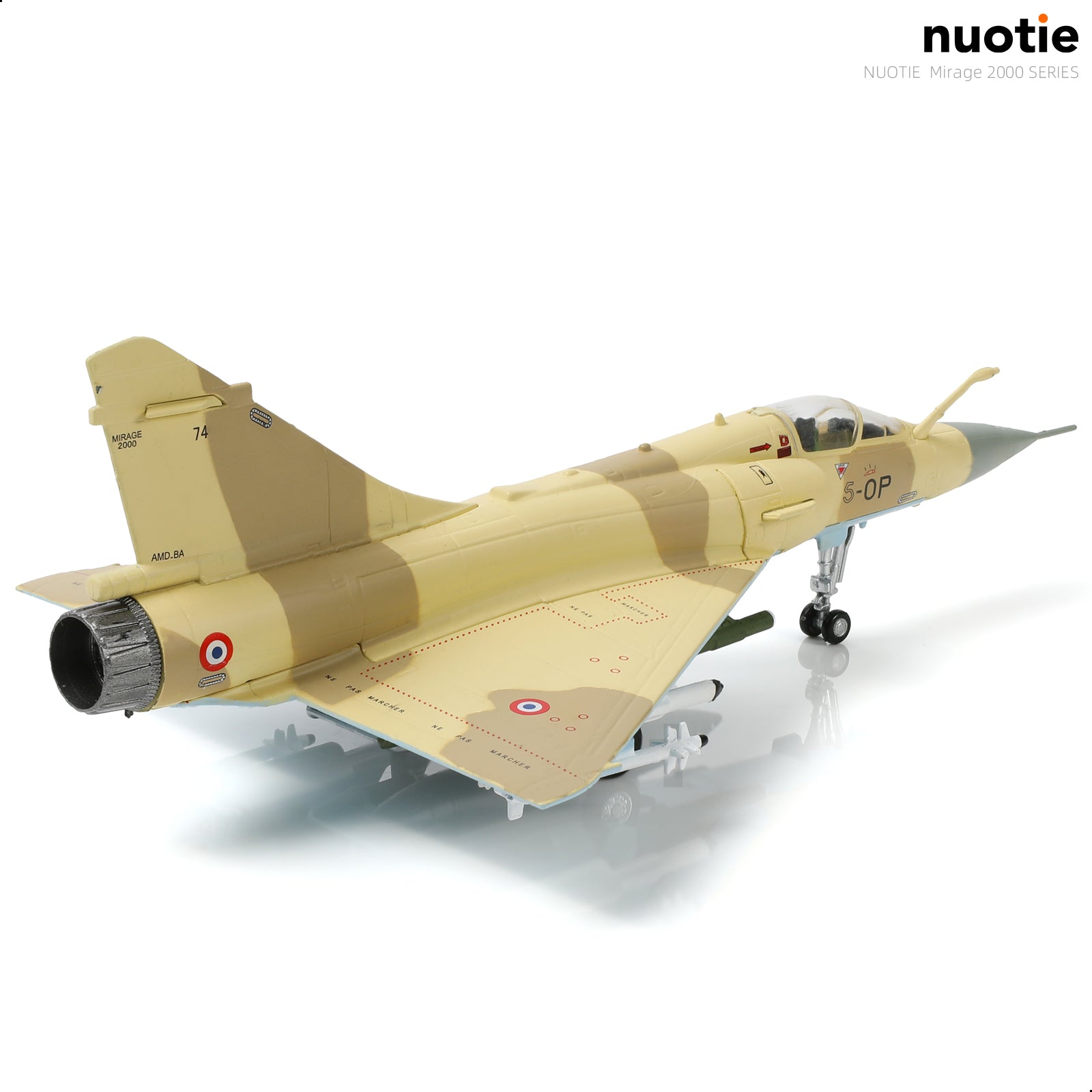 1/100 Mirage 2000 Diecast Metal Model - French Air Force "Desert Storm" Fighter (5-OP) with Stand