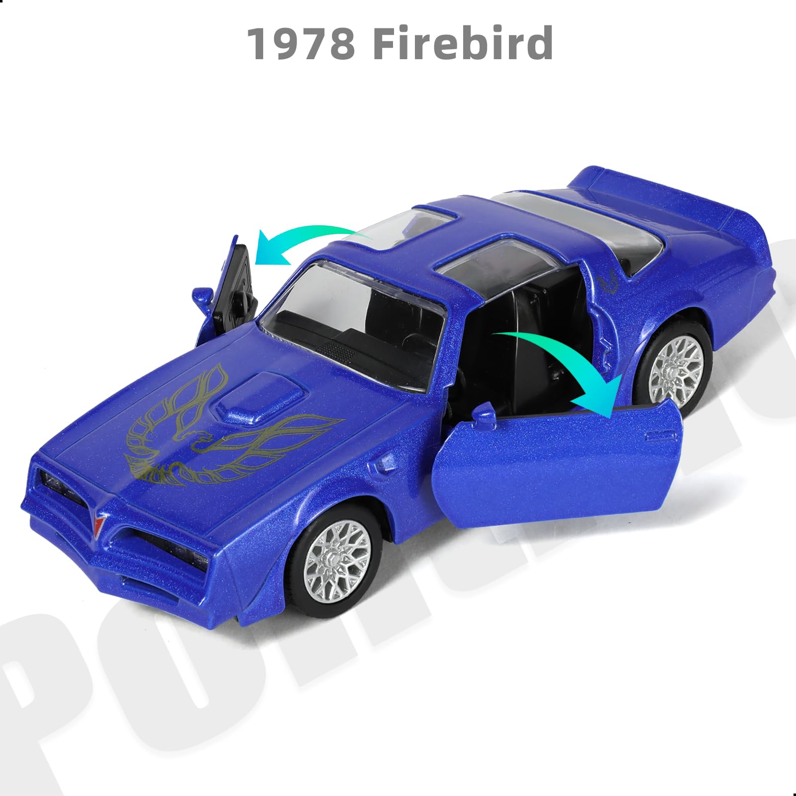 1/36 Pontiac Firebird Trans Am Diecast Car - Classic Blue Vintage Model