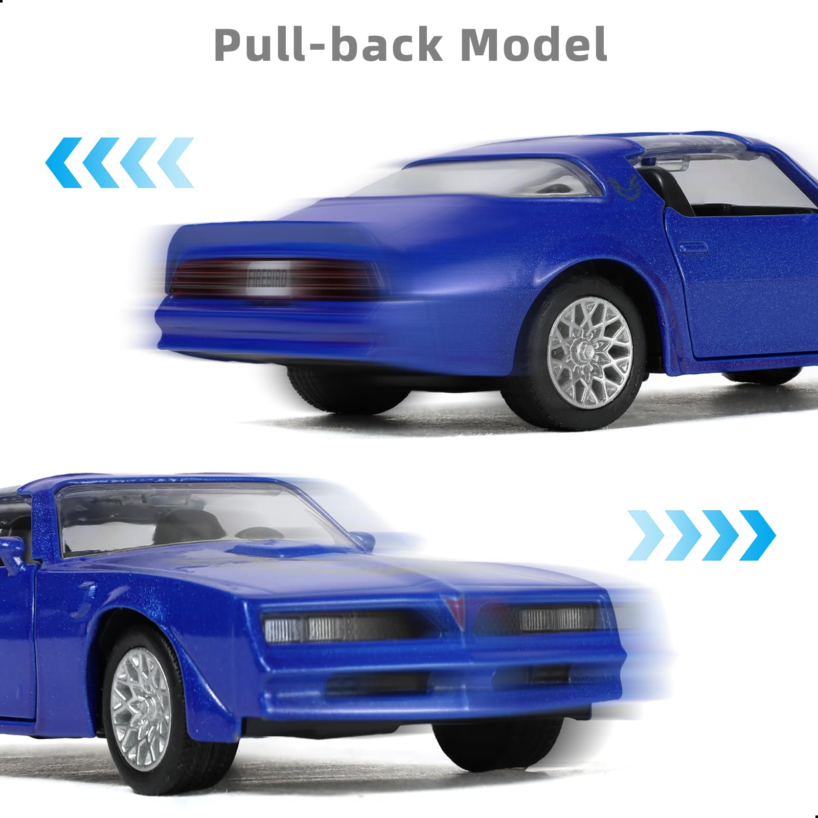 1/36 Pontiac Firebird Trans Am Diecast Car - Classic Blue Vintage Model
