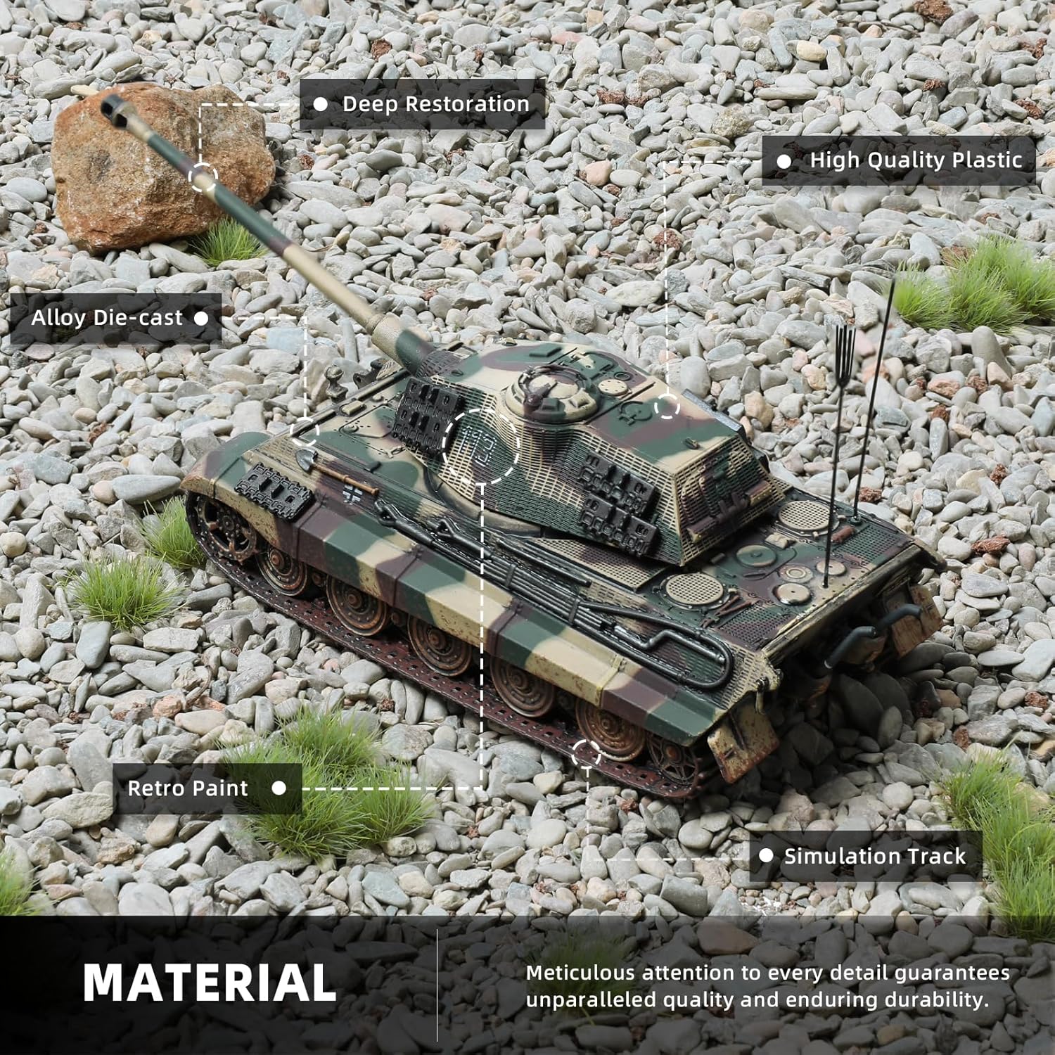 1/72 Die-cast Finished WWII German Tiger I Heavy Tank Model, Hultgen 1945