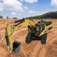 Excavator Toy with Gift Box, 1/40 Alloy Metal Die-Cast Excavator Digger Construction Vehicle Model Decoration Toy Gift for Boys Mens-Yellow