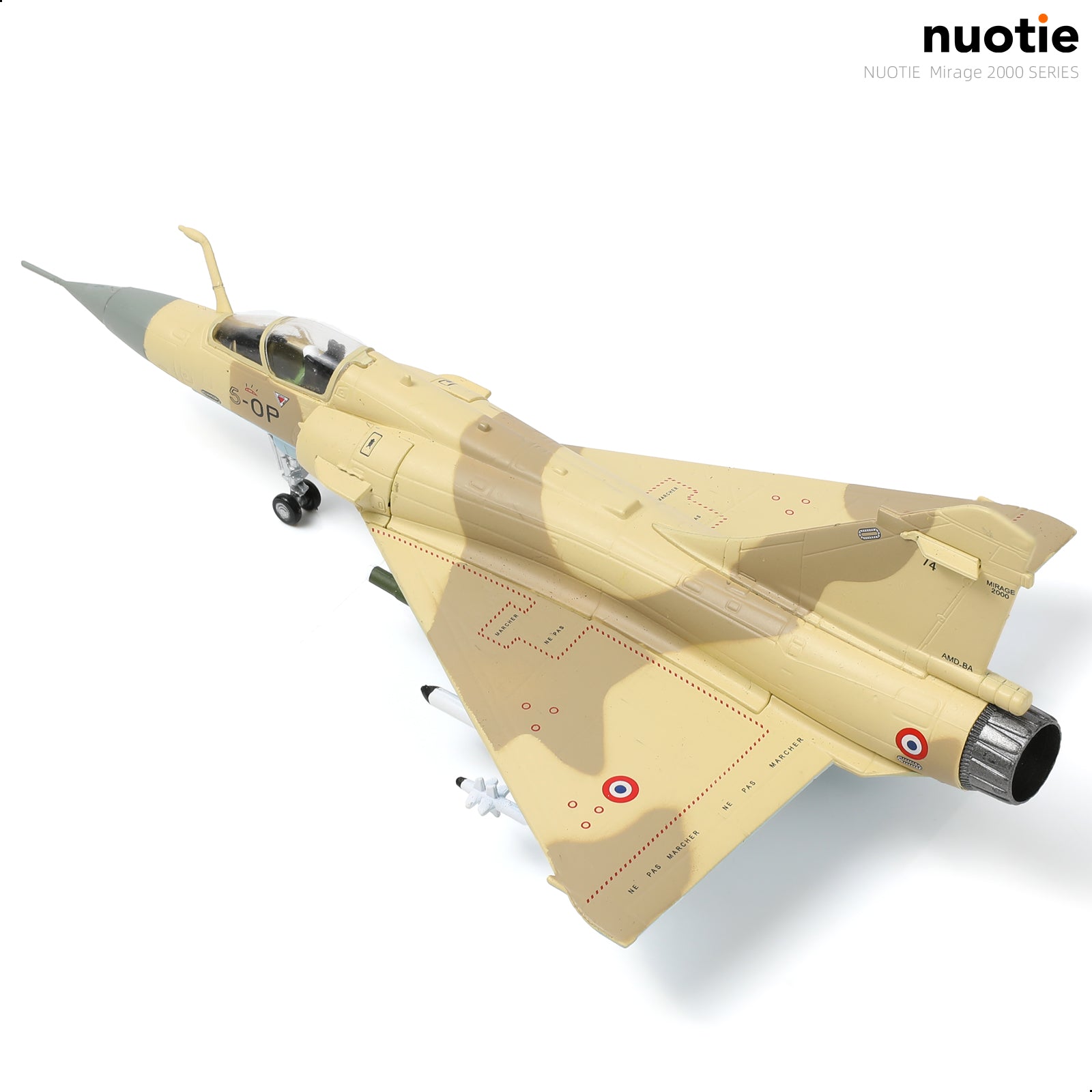 1/100 Mirage 2000 Diecast Metal Model - French Air Force "Desert Storm" Fighter (5-OP) with Stand