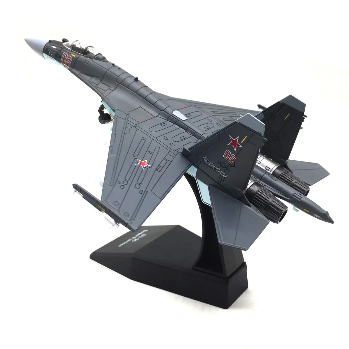 NUOTIE Model Sukhoi SU-35 diecast metal model in gray aircraft side profile