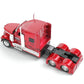 MAISTO Figure 1:64 International Lonestar Container Trailer Truck Transporter Simulation Alloy Trailer Car Model Toy Transport Vehicle Gift For kids (RED)