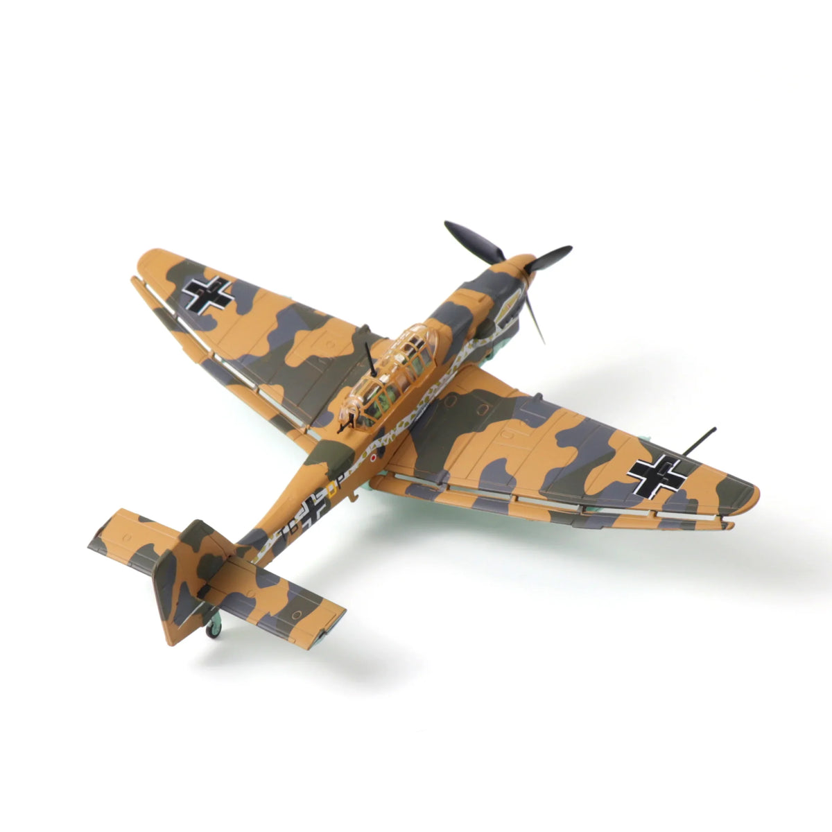 NUOTIE Model 1/72 scale Junkers Ju-87 Stuka diecast metal aircraft in camouflage pattern, angled view