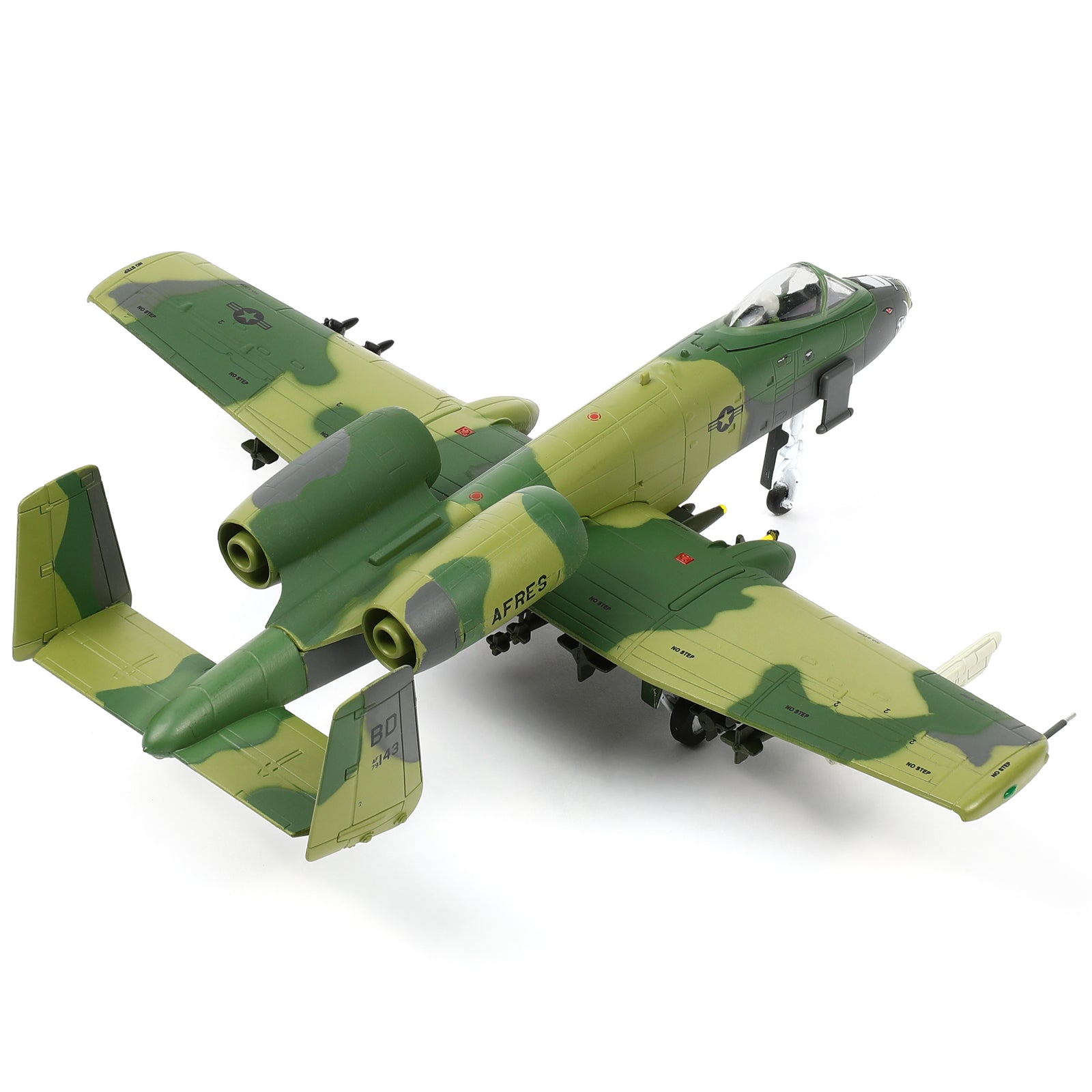 1/100 Scale A-10 Thunderbolt II Diecast Metal Model - Warthog Attack Aircraft with Stand