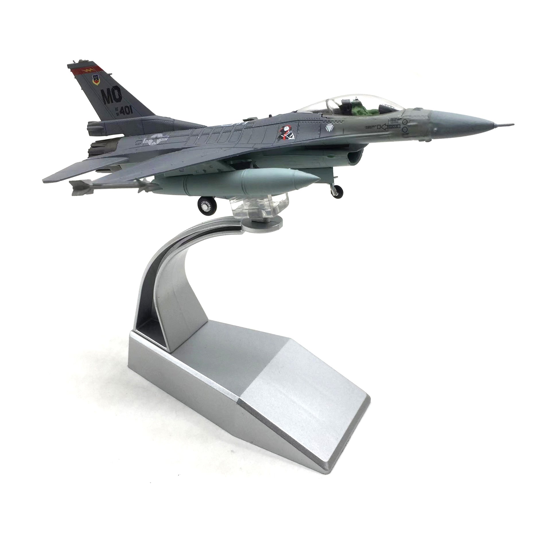 1/100 Scale F-16C Fighting Falcon Diecast Metal Model - USAF Fighter Jet with Stand by NUOTIE