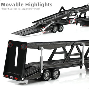 1/50 International Lonestar Semi Truck Trailer Diecast Model Kit - Car Transport Tractor - Black Collectible