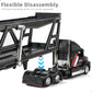 1/50 International Lonestar Semi Truck Trailer Diecast Model Kit - Car Transport Tractor - Black Collectible