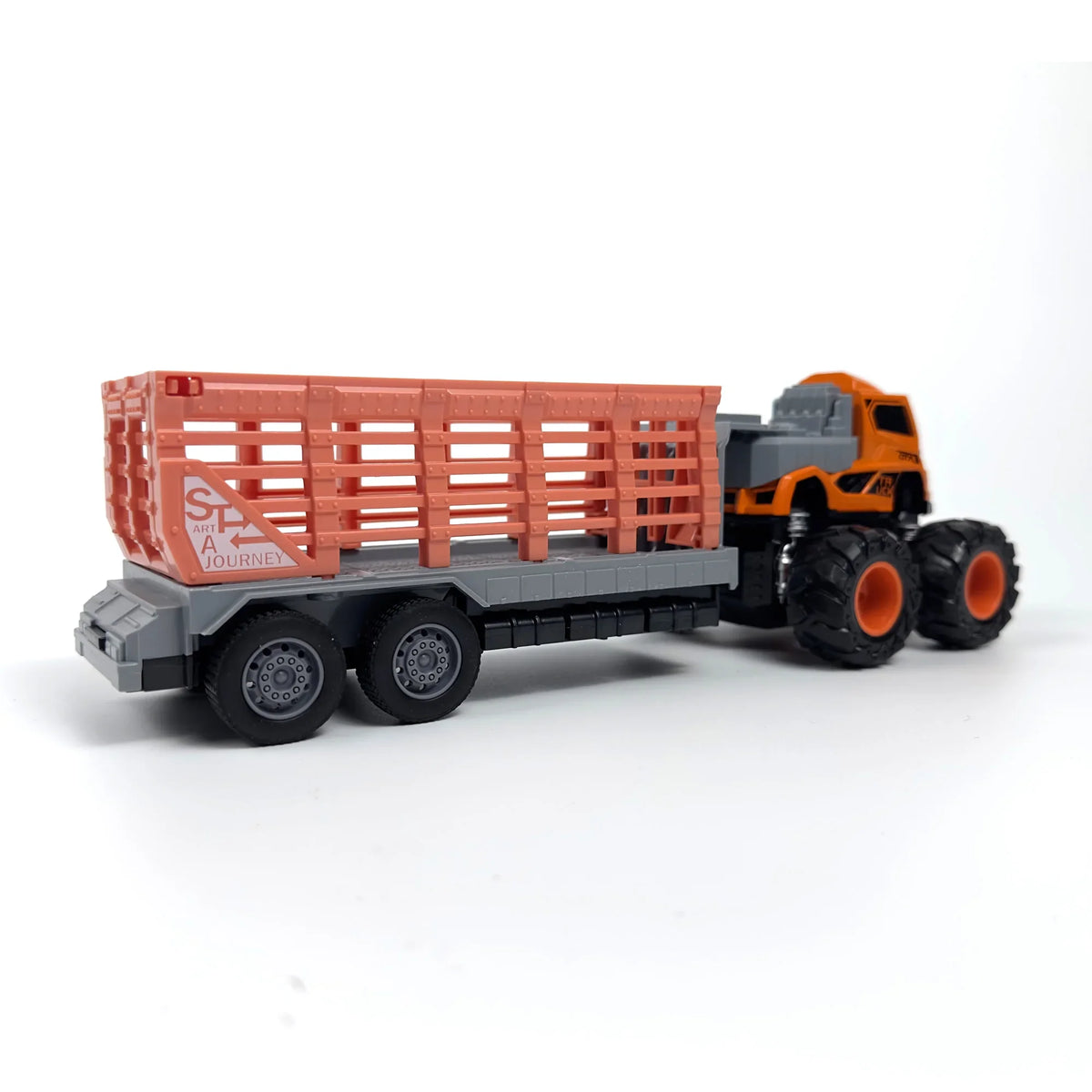 RISOPEN 1:43 die-cast dump truck model kit with orange cargo bed and grey chassis