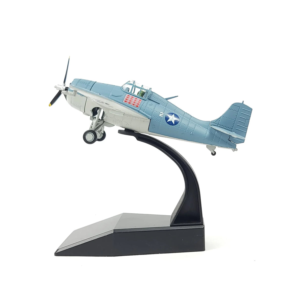 NUOTIE Model F4F Wildcat navy aircraft model on stand rear view