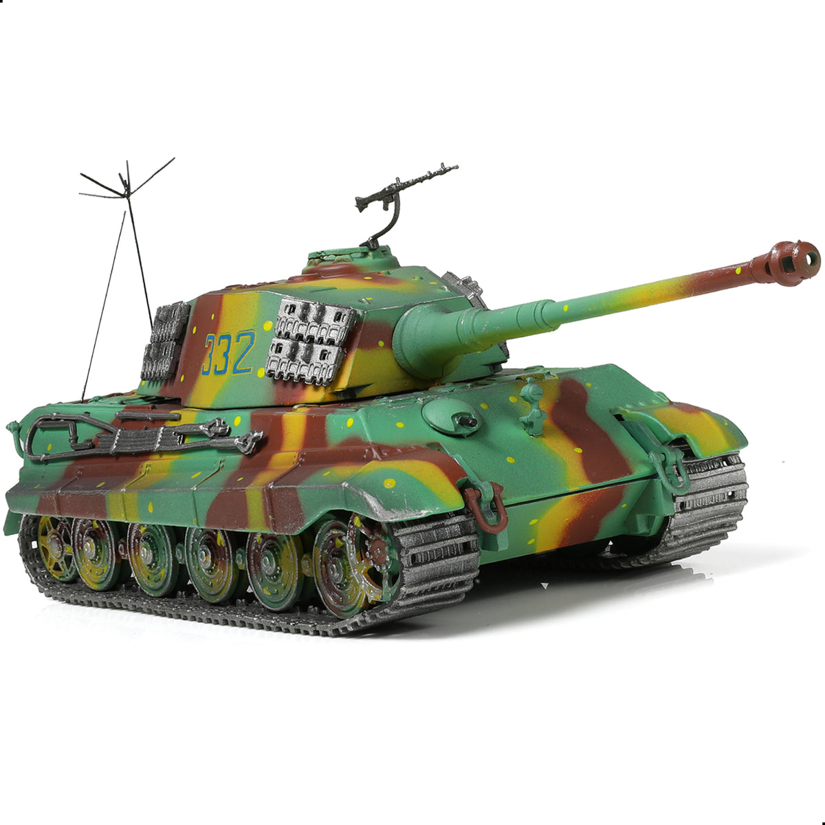 1:72 Die-cast WWII German Tiger II King Tiger Heavy Tank Model, East 1944, Light & Shadow Finish