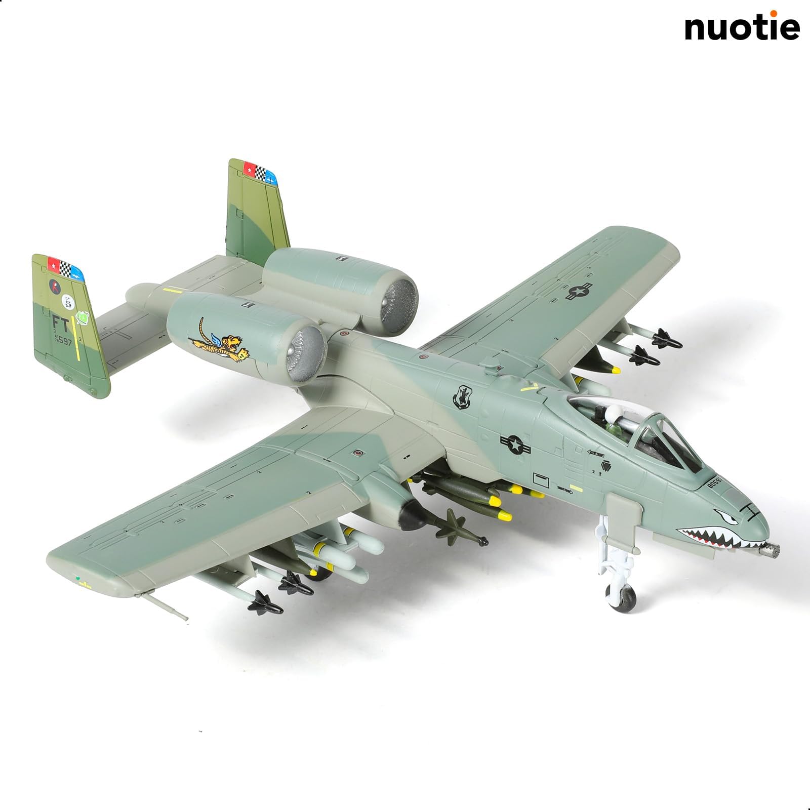 1/100 A-10 Thunderbolt II Diecast Metal Model - "Tiger Shark" Warthog Attack Aircraft