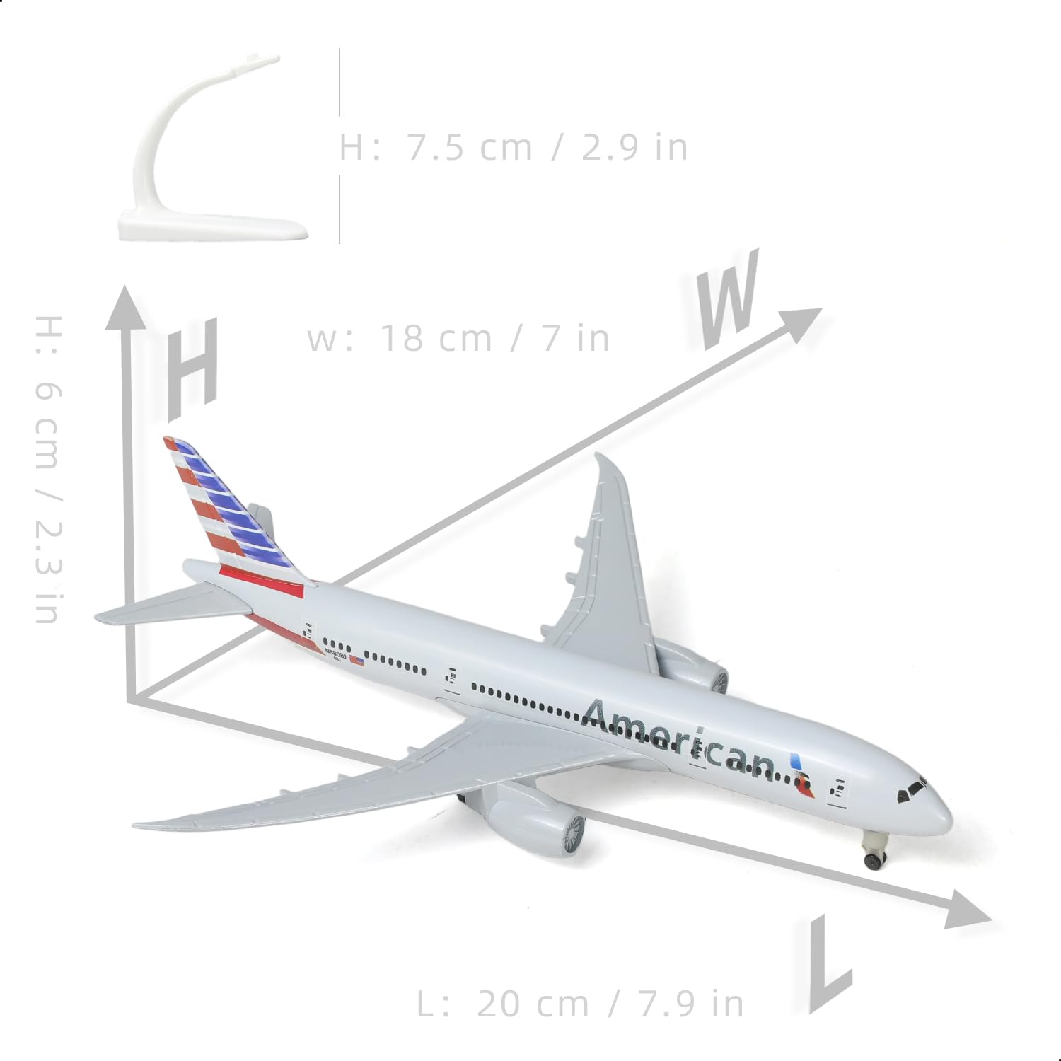 1/300 American Airlines Boeing 787 Diecast Model | AA Metal Airliner Replica with Stand