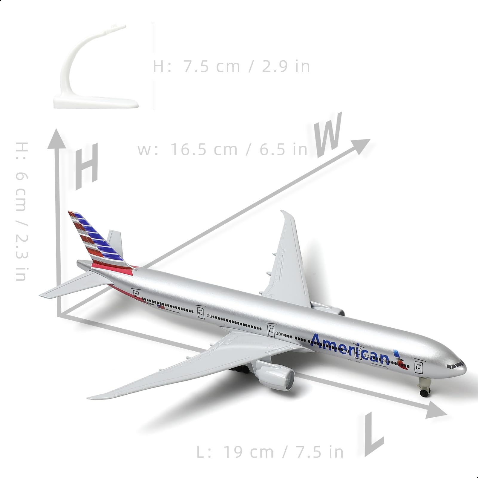 1/300 American Airlines Boeing 777 Diecast Model | AA Metal Airliner Replica with Stand