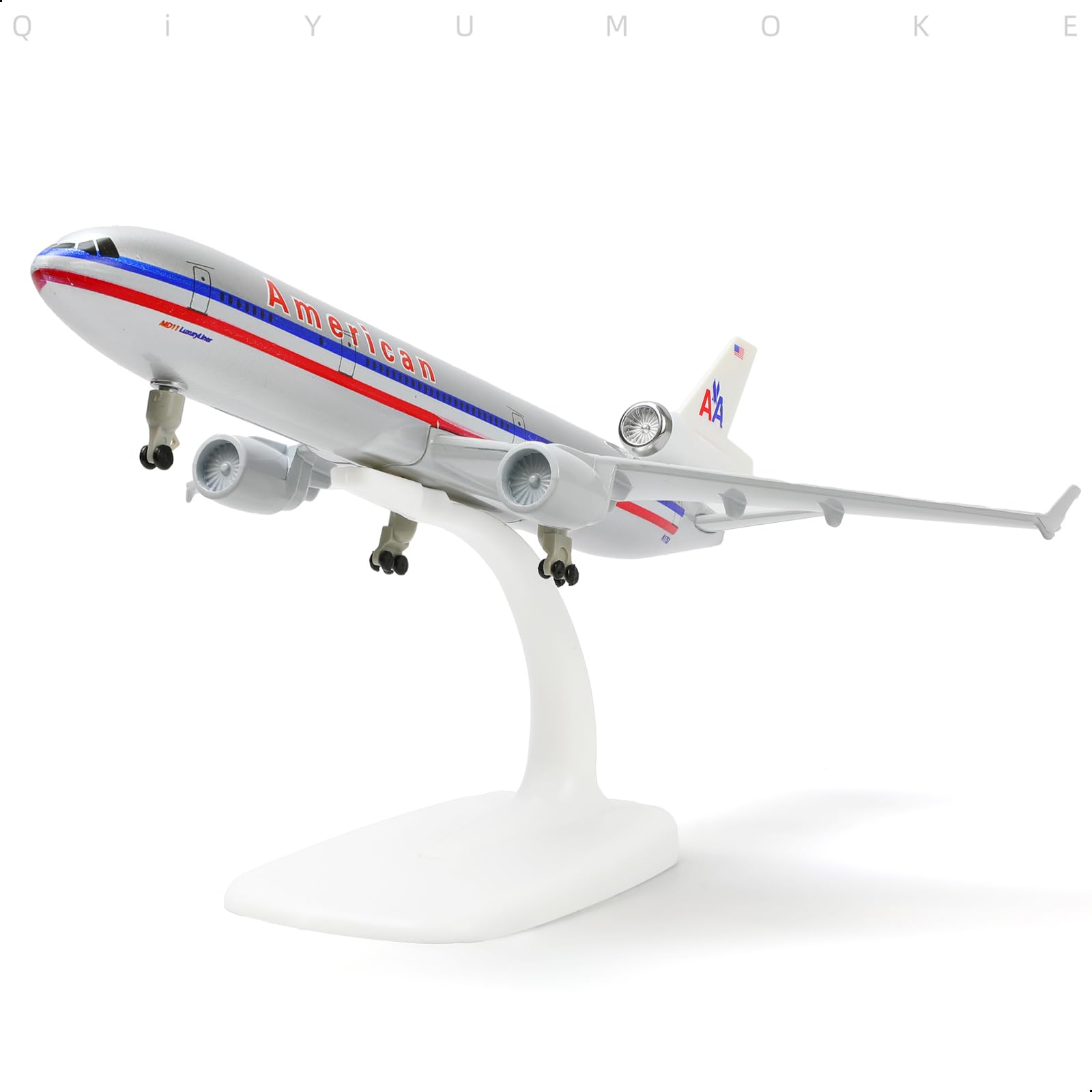 1/300 American Airlines MD-11 Passenger Airliner Model, Diecast Metal Collector's Display by QIYUMOKE