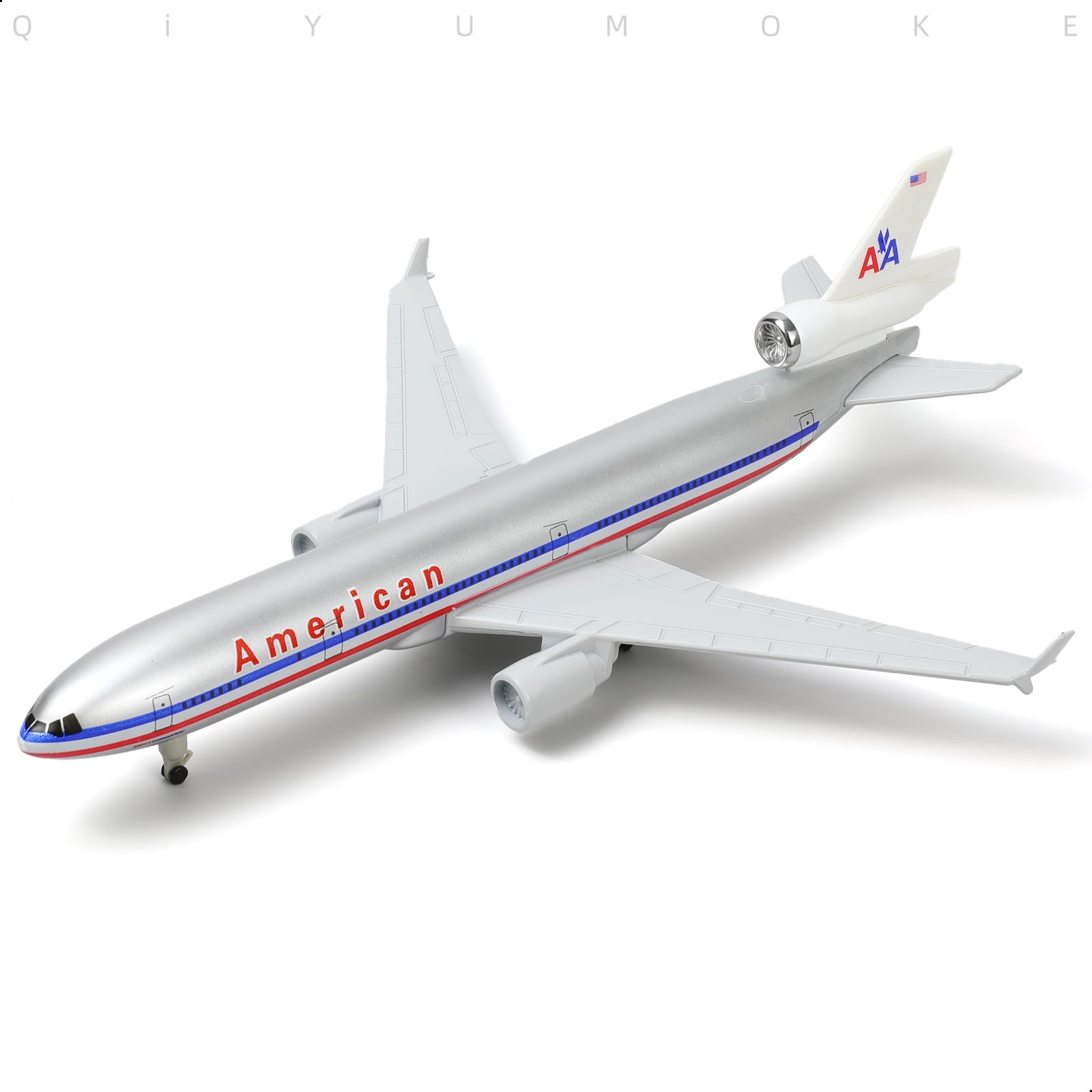 1/300 American Airlines MD-11 Passenger Airliner Model, Diecast Metal Collector's Display by QIYUMOKE