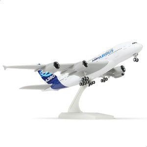 QIYUMOKE 1/240 Airbus A380 model aircraft in flight position