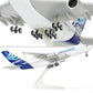 QIYUMOKE 1/240 Airbus A380 model with detailed underside view and landing gear, aircraft