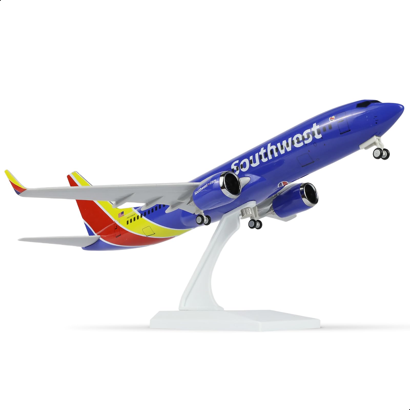 1/240 Southwest Airlines Boeing 737 Model Plane - 30cm Resin Aircraft Kit with Display Stand - Aviation Collectible for Adults QIYUMOKE