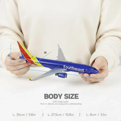 1/240 Southwest Airlines Boeing 737 Model Plane - 30cm Resin Aircraft Kit with Display Stand - Aviation Collectible for Adults QIYUMOKE