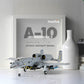 NUOTIE Model A-10 Thunderbolt II diecast aircraft on display with a frame in background