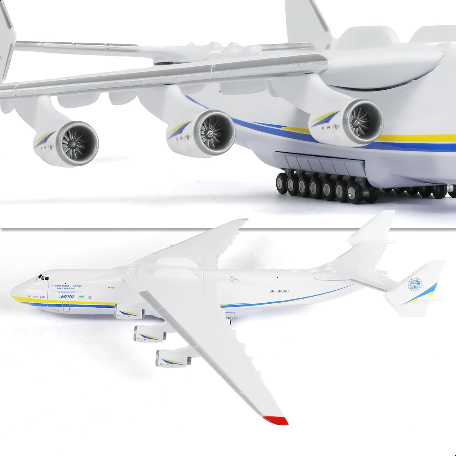 1:200 Antonov AN-225 Mriya Die-cast Model | Finished Ukraine Livery Heavy Cargo Plane Display with Stand