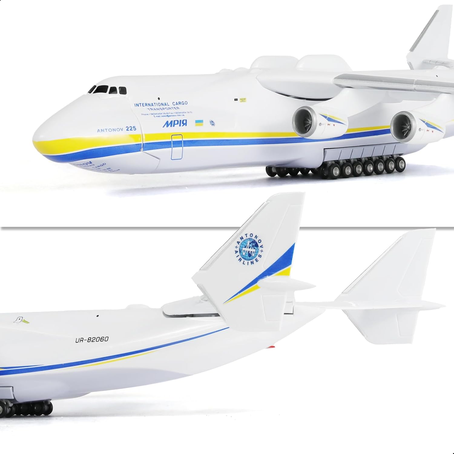 1:200 Antonov AN-225 Mriya Die-cast Model | Finished Ukraine Livery Heavy Cargo Plane Display with Stand