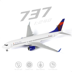 1/240 Delta Airlines Boeing 737 Model Plane - 30cm Resin Aircraft Kit with Display Stand - Adult Aviation Collectible
